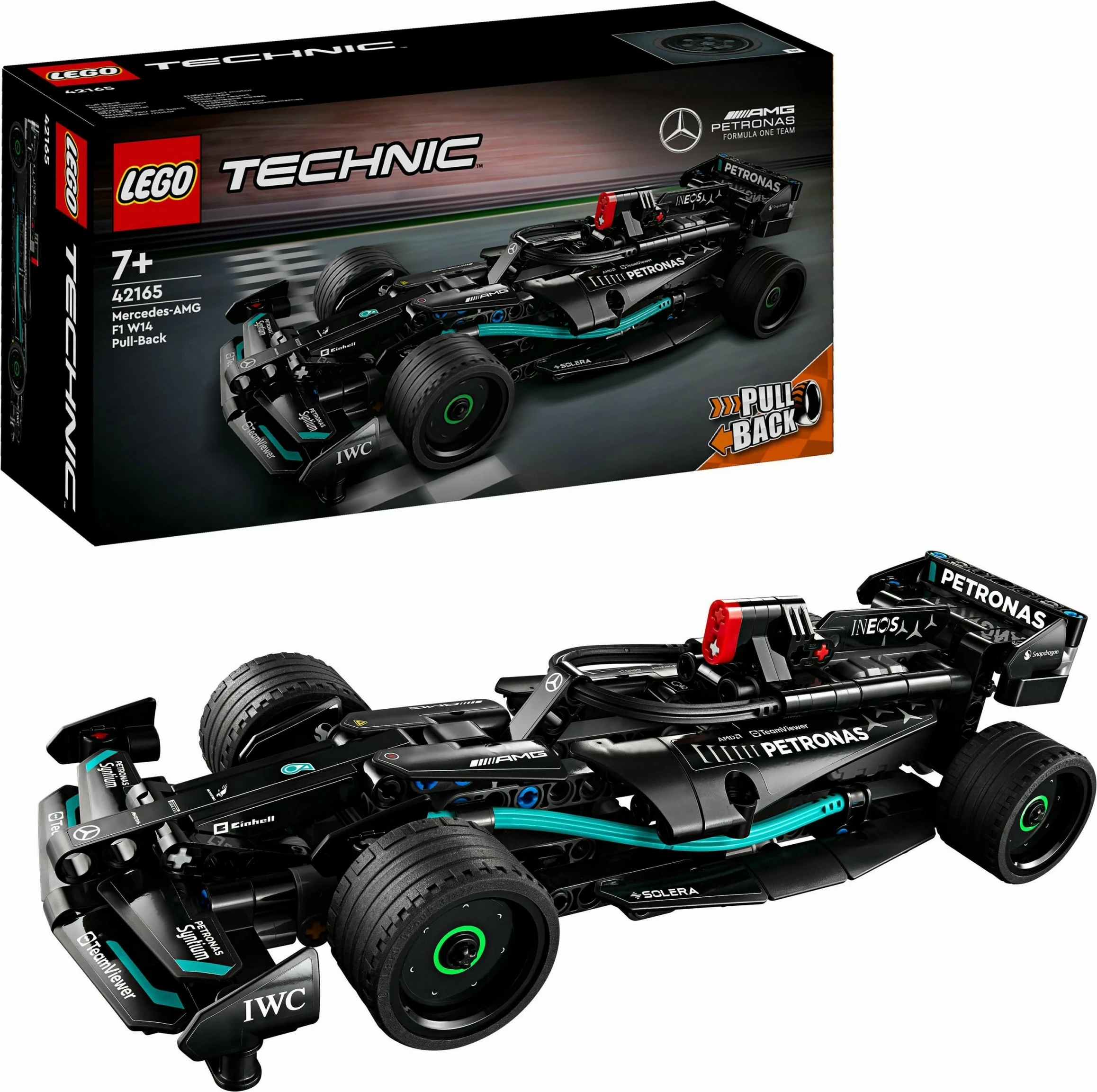 Model dirkalnika Mercedes-AMG F1 W14 E Performance, set LEGO Technic, 240 delov, večbarven