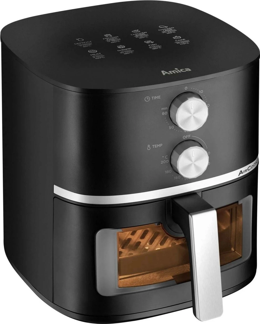 Cvrtnik brez olja Amica AFM Friend 2020, 5,5 l, črn