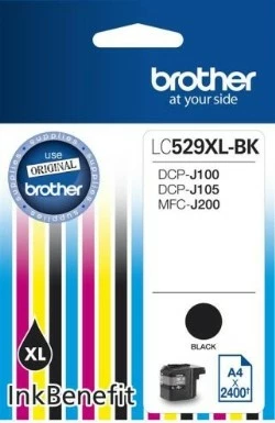 Toner kartuša za DCP-J100/DCP-J105/MFC-J200, črna, XL, Brother LC529XLBK