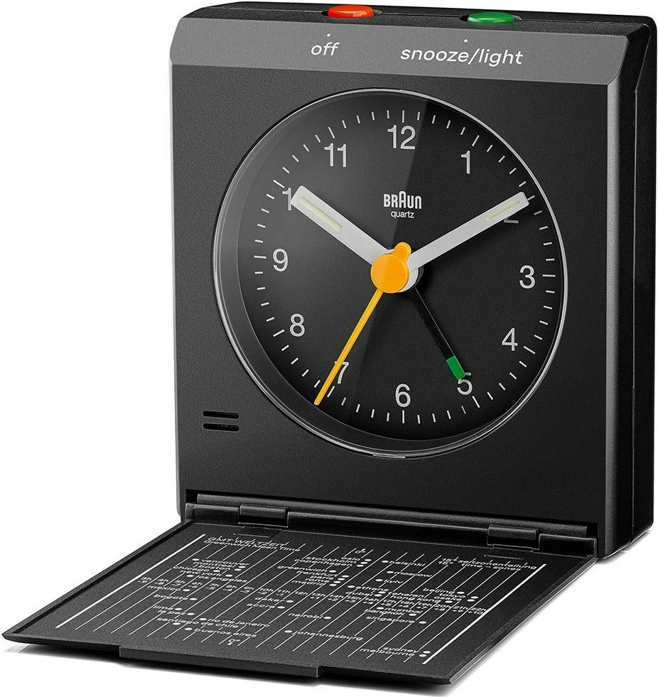 Alarmna ura, Braun BC 05 B, quartz, s funkcijo osvetlitve in dremeža, črna