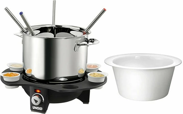 Set za fondue, 8 oseb, 1,5 L, črno-srebrn UNOLD 48645 Set za fondue, 8 oseb, 1,5 L, črno-srebrn UNOLD 48645