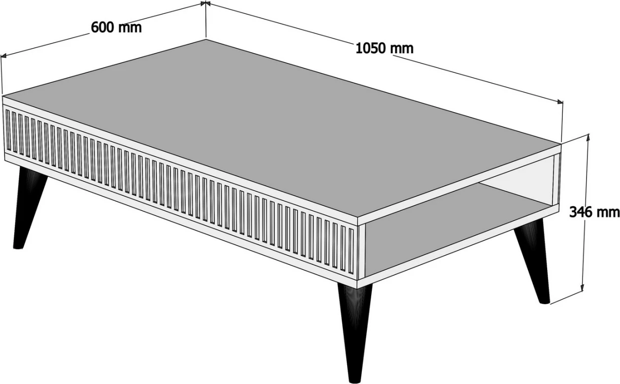 Klubska miza FH9505.02 melamin oreh-črna marmorna površina 105x60x34,6H cm