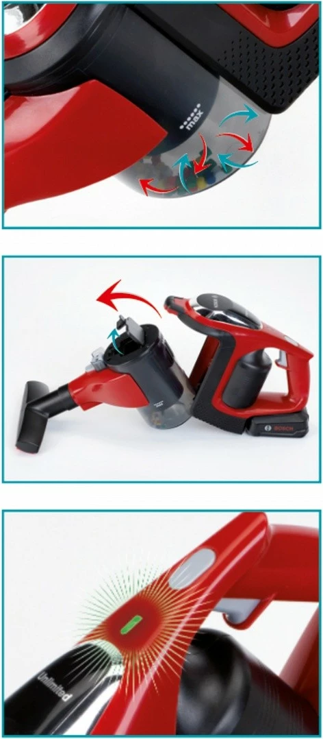 Igrača sesalnik Bosch Unlimited, za otroke, rdeče/črno/srebrno