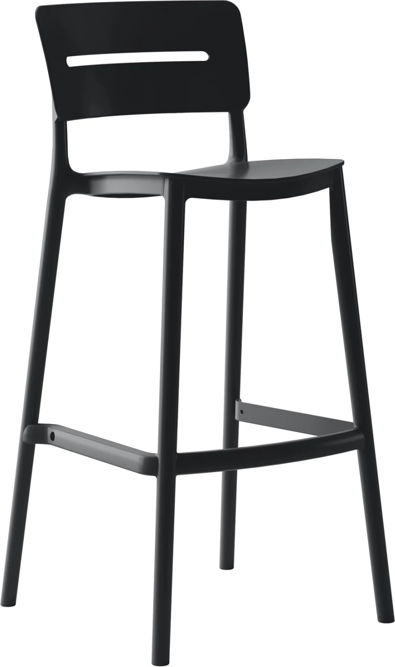 Barski stol iz polipropilena SNOD2 FH6100.02 črn 37,2x50x101,5Hcm