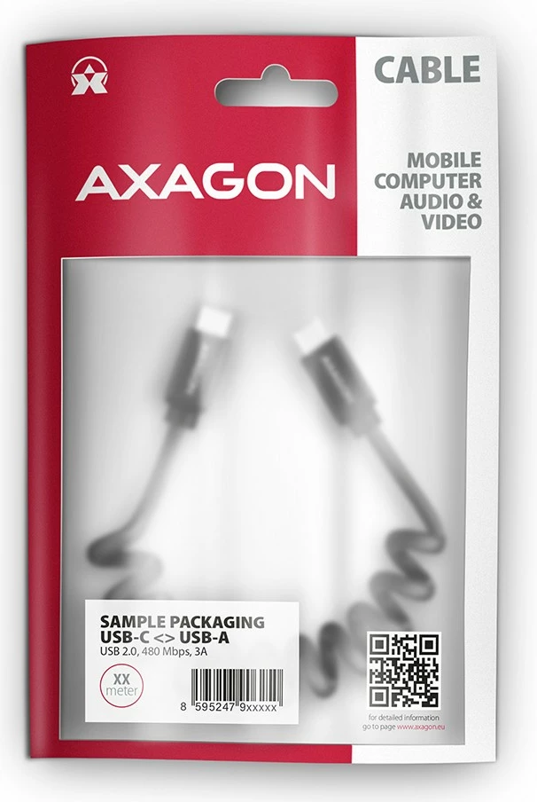 Kabel USB-C na USB-C, AXAGON BUCM-CM20TB Twister, 1,1 m, črn Kabel USB-C na USB-C, AXAGON BUCM-CM20TB Twister, 1,1 m, črn