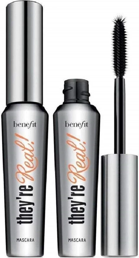 Maskara za ženske, potovalni set Lashes With Altitude They’re Real! Benefit, črna 2x8,5 g