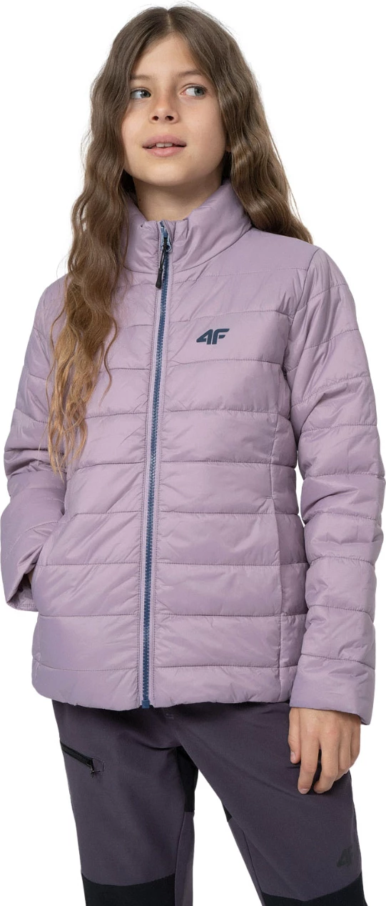Prešita jakna za deklice, 4F, svetlo vijolična