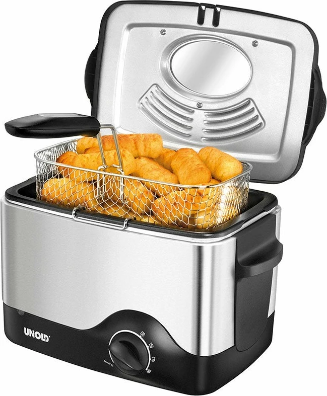 Friteza 0,5 kg, 1,5 L, 190 °C, črna, inox Unold 58615