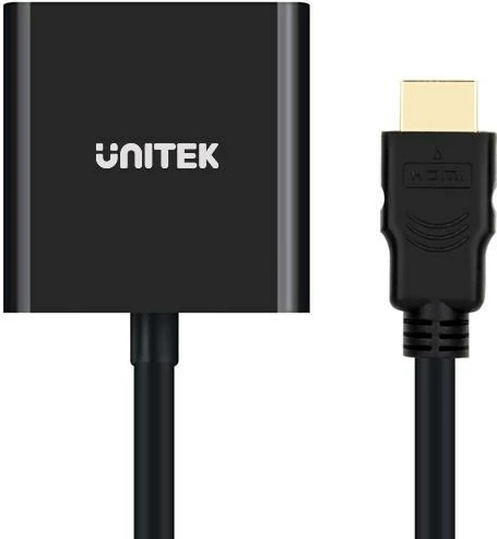 Adapter za VGA in 3,5 mm UNITEK Y-6333, črn