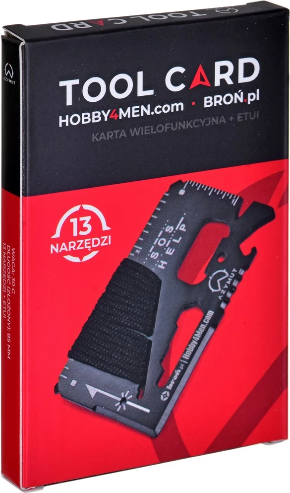 Večfunkcijska kartica z 13 orodji AZYMUT, črna