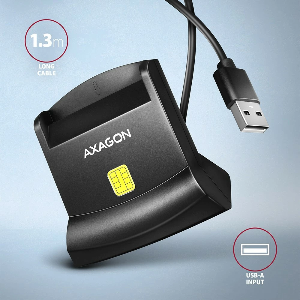 Bralnik kartic AXAGON CRE-SM4N, USB, kabel 1,3 m, črn Bralnik kartic AXAGON CRE-SM4N, USB, kabel 1,3 m, črn