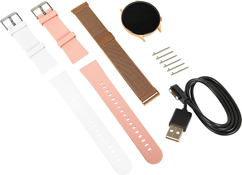 Pametna ura BLOW X19 Bluetooth, 1,46\", 230 mAh, 3 paščki, rožnata