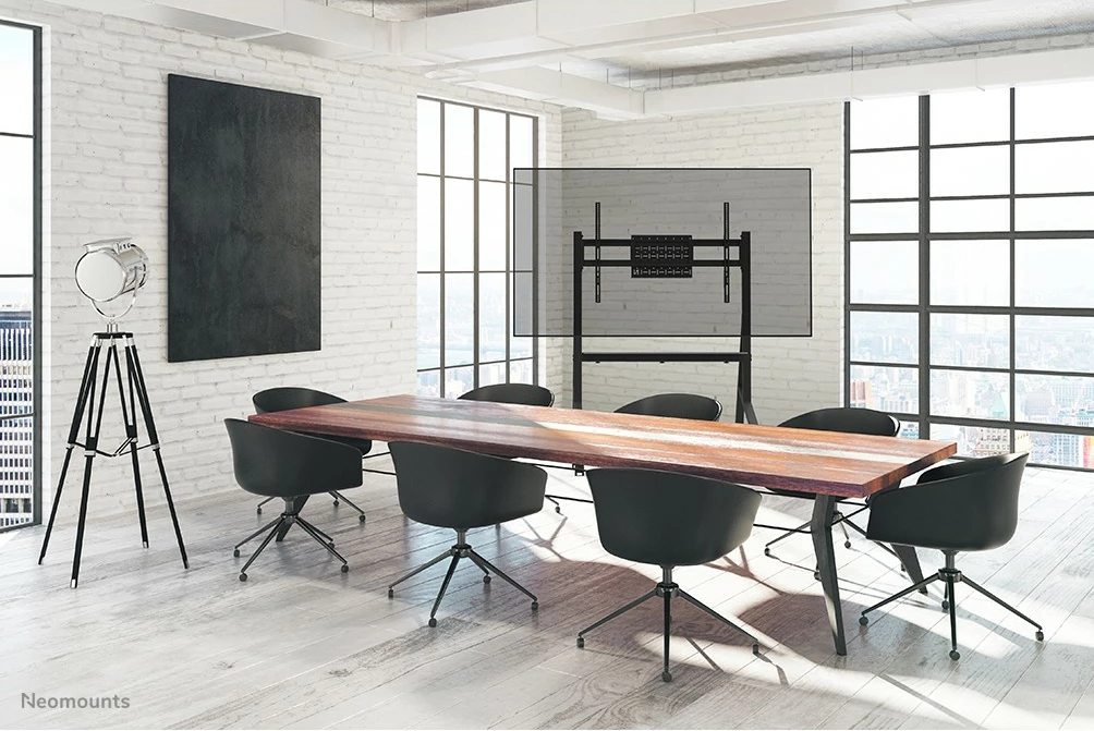 Mobilna multimedijska voziček za TV 55-86", Neomounts FL50-525BL1, nastavljiva višina, polica, črna Mobilna multimedijska voziček za TV 55-86", Neomounts FL50-525BL1, nastavljiva višina, polica, črna