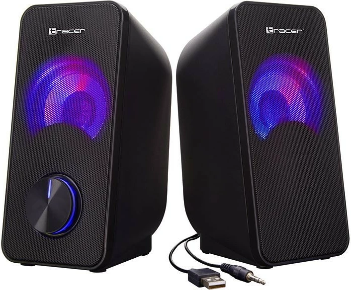 Zvočniki z RGB osvetlitvijo Tracer Loop 2.0, črni