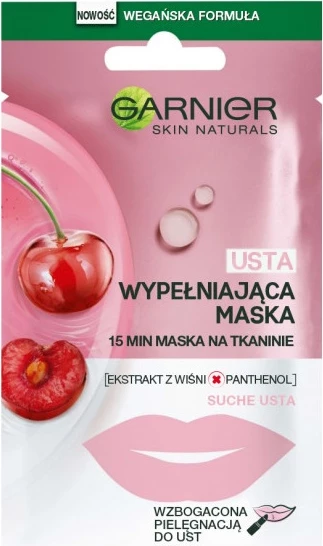 Maska za ustnice Garnier Skin Naturals Filling Lip Mask on Fabric 5 g, za ženske