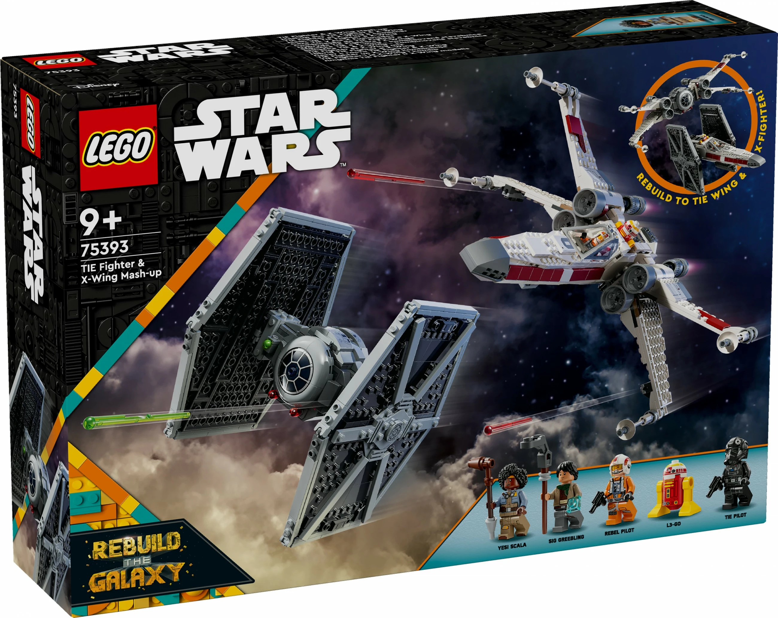 Set gradnje TIE Fighter in X-Wing Mash-up LEGO, 1063 delov, večbarven