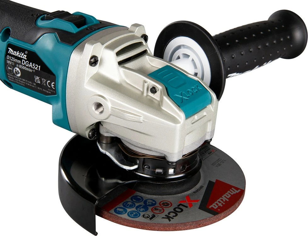 Kotna brusilka Makita DGA521ZX1, 18V, brezkrtačna, 125 mm, črno/modro/srebrno