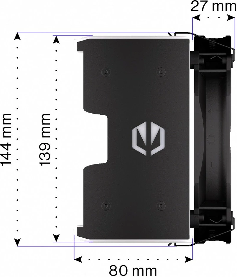 Hladilnik CPU Fortis 5 Black ARGB Endorfy EY3A014, z ARGB osvetlitvijo, črn
