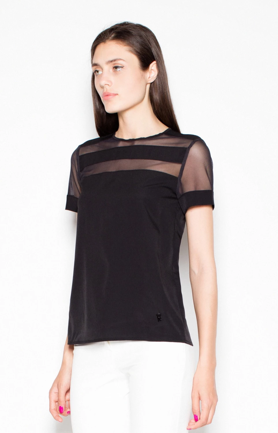 Elegantna bluza Venaton 77561, črna