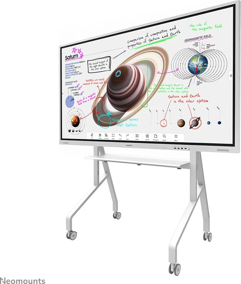 Mobilna multimedijska voziček za TV 55-86", Neomounts FL50-525WH1, jeklo, bel, nastavljiva višina Mobilna multimedijska voziček za TV 55-86", Neomounts FL50-525WH1, jeklo, bel, nastavljiva višina