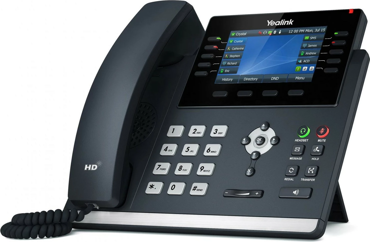 IP telefon Yealink SIP-T46U, brezžični, 1000 stikov, LCD, siv