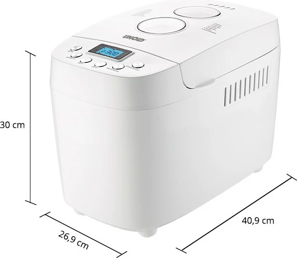 Pekač kruha UNOLD Backmeister Big, 1,5 kg, okno za pregled, tajmer, nastavljiva barva skorje, funkcija ohranjanja toplote, 850 W