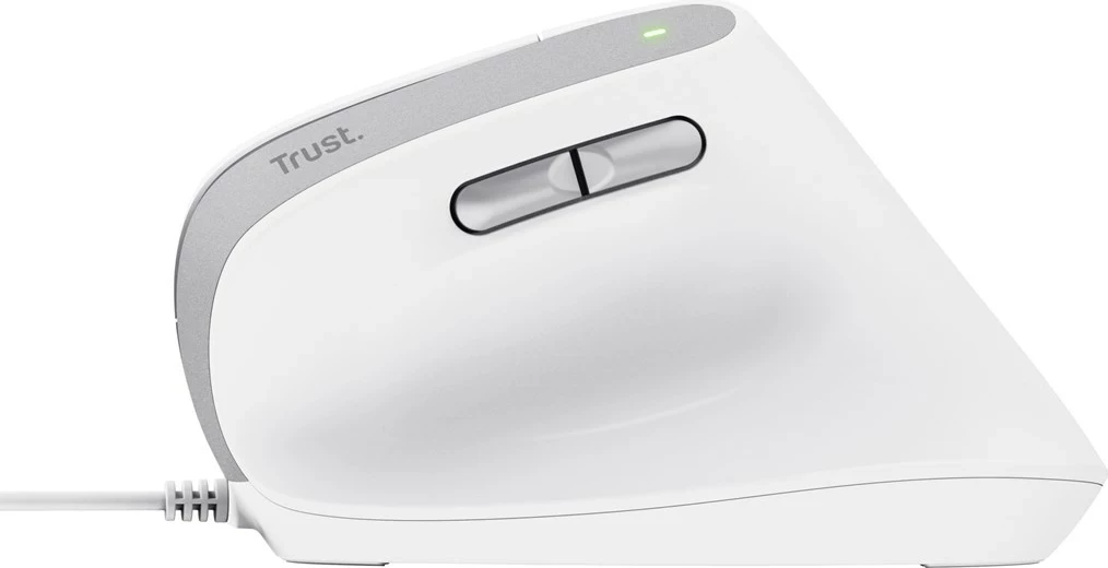 Ergonomski pisarniški miš Bayo II, Trust, 2400 DPI, bela