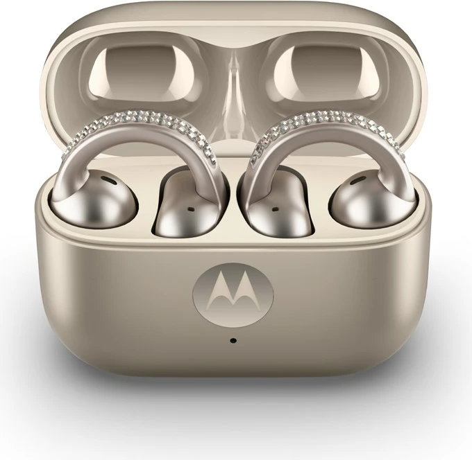 Brezžične slušalke z zanko za uho Motorola moto buds loop, bež