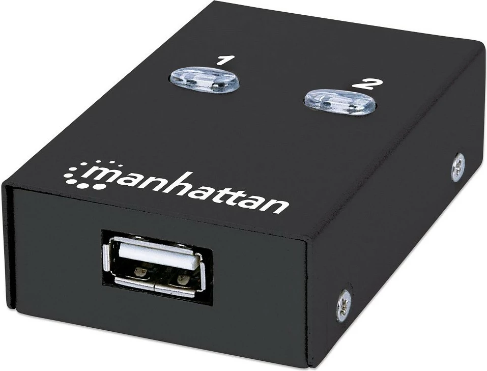 USB stikalnik Manhattan 162005, 2 PC - 1 USB, črn