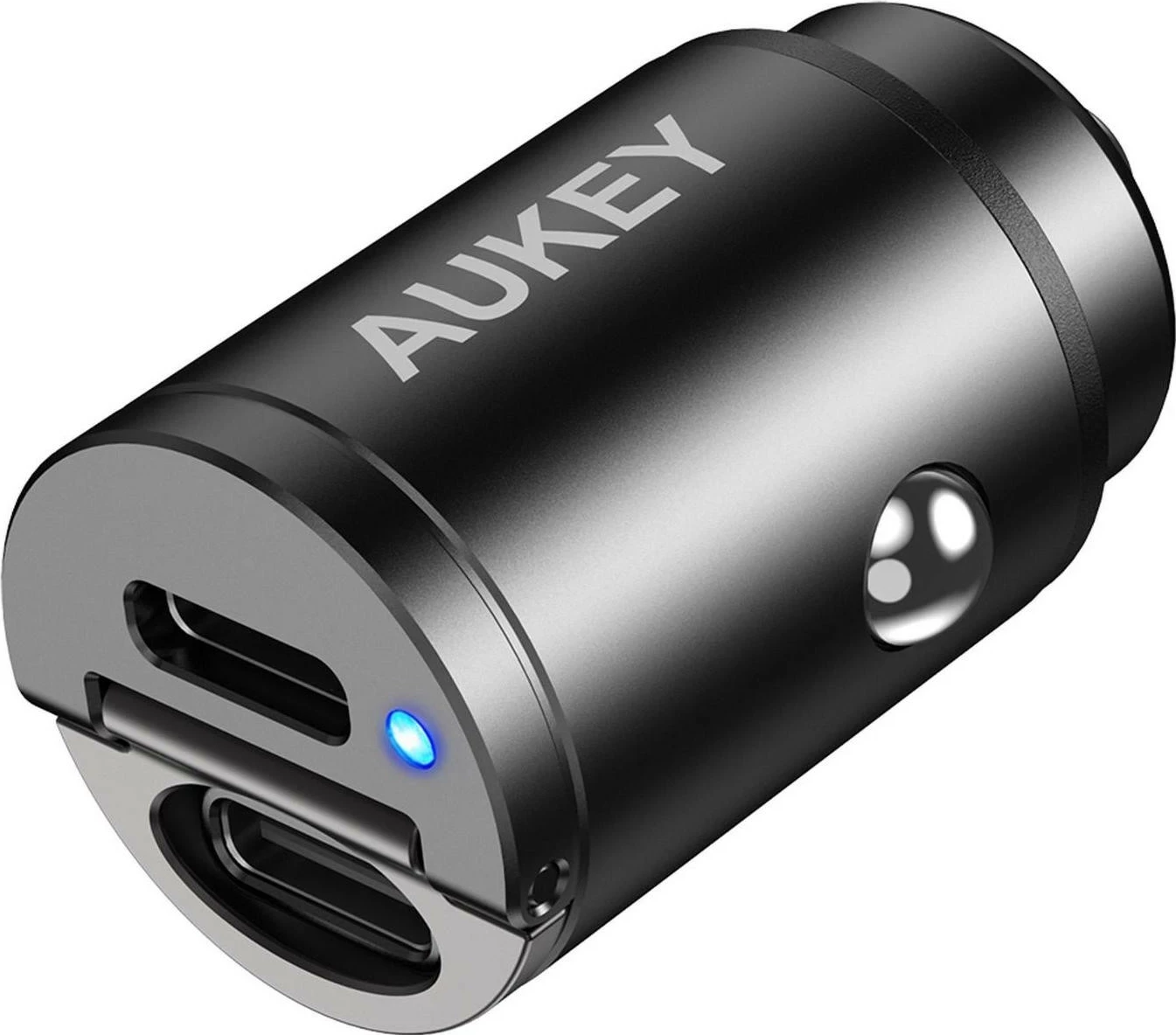 Avtomobilski polnilnik 2x USB-C Aukey, PD 30W
