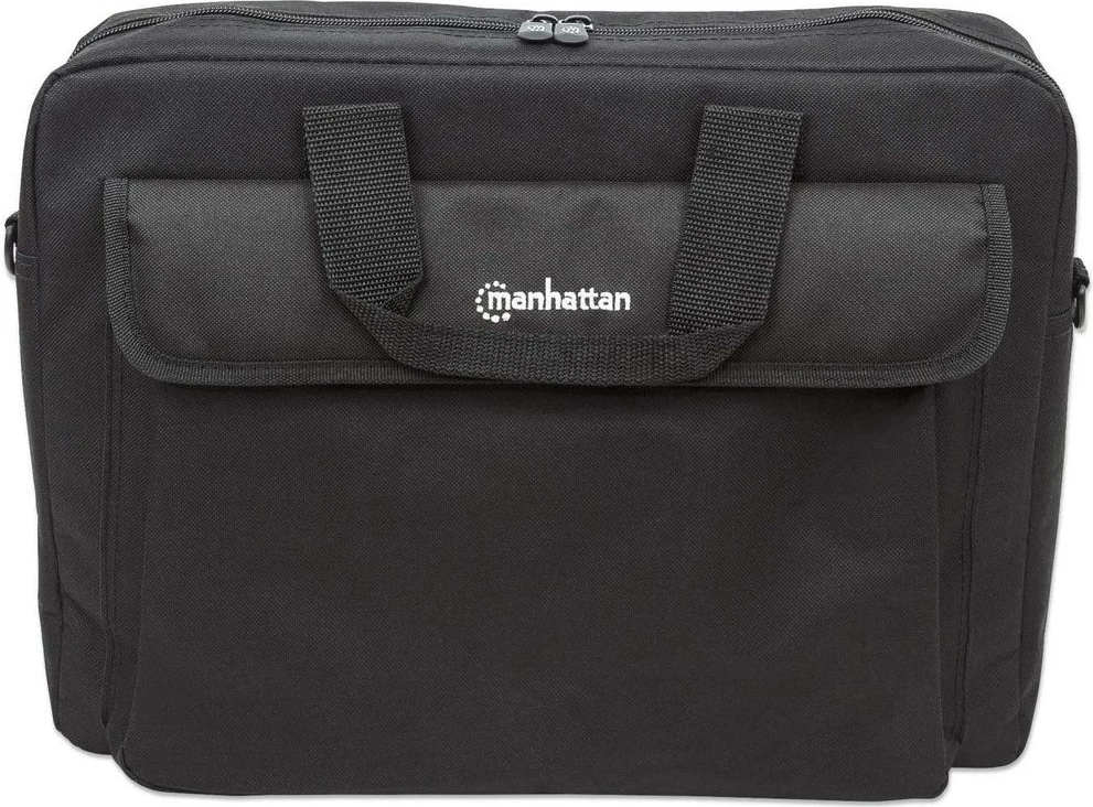 Prenosni ovitek za prenosnik Manhattan London 15,6", črn, z ramenskim trakom