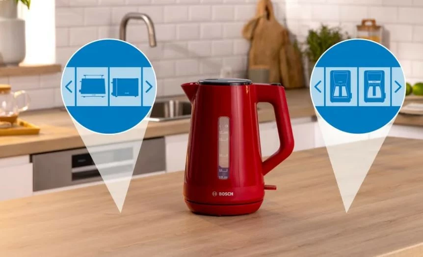 Električni grelnik vode MyMoment TWK1M124 Bosch, 1,7 L, rdeč