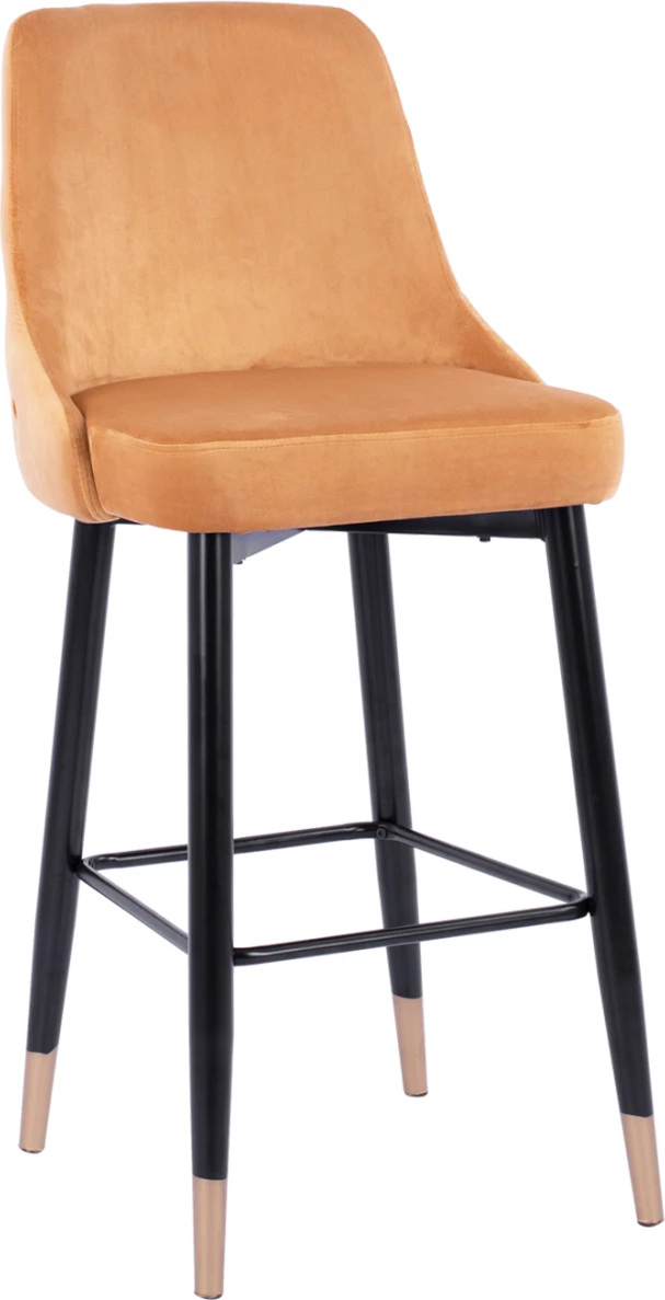 Barski stol SERENITY FH8519.09 Zlati žamet z kovinskim okvirjem 51Χ58Χ110cm, set 2 kosov