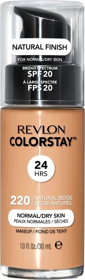 Tekoča podlaga za ženske Revlon ColorStay za normalno in suho kožo 220 Natural Beige SPF20, 30 ml
