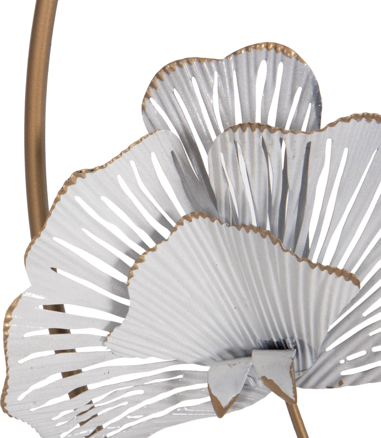 Okrogla stenska dekoracija FH4202 iz kovine v zlato-črno-beli barvi Φ60cm