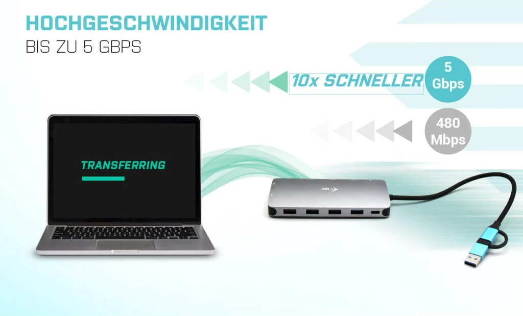 Docking postaja z 3 zasloni, 100W, i-Tec USB 3.0/USB-C/Thunderbolt, srebrna