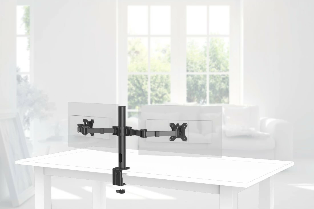 Nosilec za monitor za mizo, 2 roki, 13–35 in, črn Hama 118494