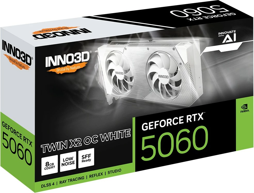Grafična kartica Inno3D RTX5060 Twin X2 OC, 8GB GDDR7, bela Grafična kartica Inno3D RTX5060 Twin X2 OC, 8GB GDDR7, bela
