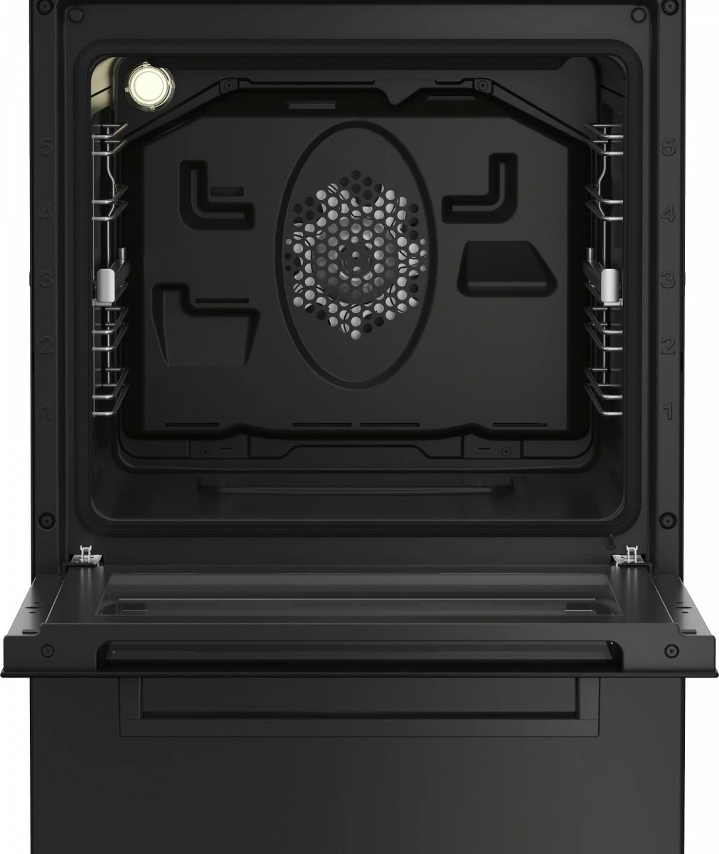 Pečica in kuhalna plošča Beko FSM52331DBDS, 60 l, 4 kuhališča, plin in elektrika, črna