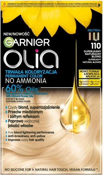 Barva za lase Garnier Olia 110 zelo svetla naravna blondinka, ženska