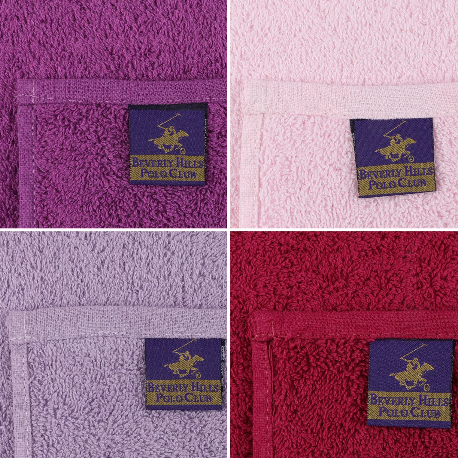 Brisače laveta 4 kosi Beverly Hills Polo Club FH12124.05 rdeča vijolična roza bela 30x30 cm
