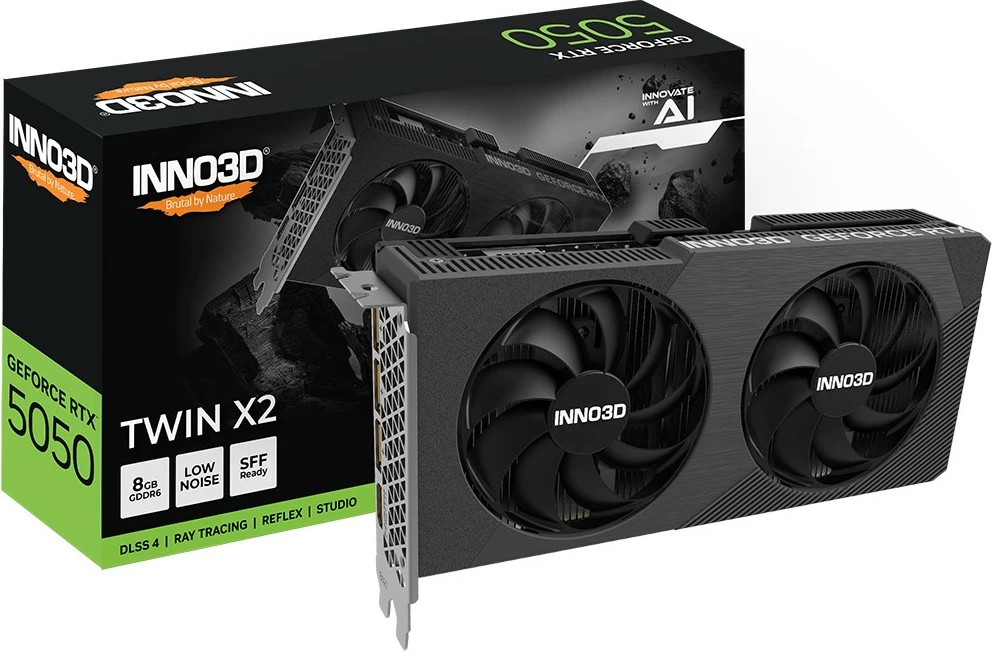 Grafična kartica Inno3D RTX 5050 Twin X2 8GB GDDR6, črna Grafična kartica Inno3D RTX 5050 Twin X2 8GB GDDR6, črna