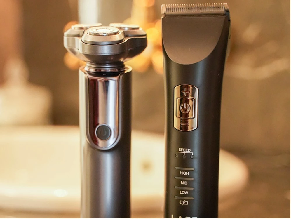 Strižnik za lase in brado Lafe MasterTrim LAFTRY47538, keramični rezili 45 mm, 3 hitrosti, 0,8–2 mm + glavniki 3–12 mm, 1800 mAh, z/ brez kabla, črn