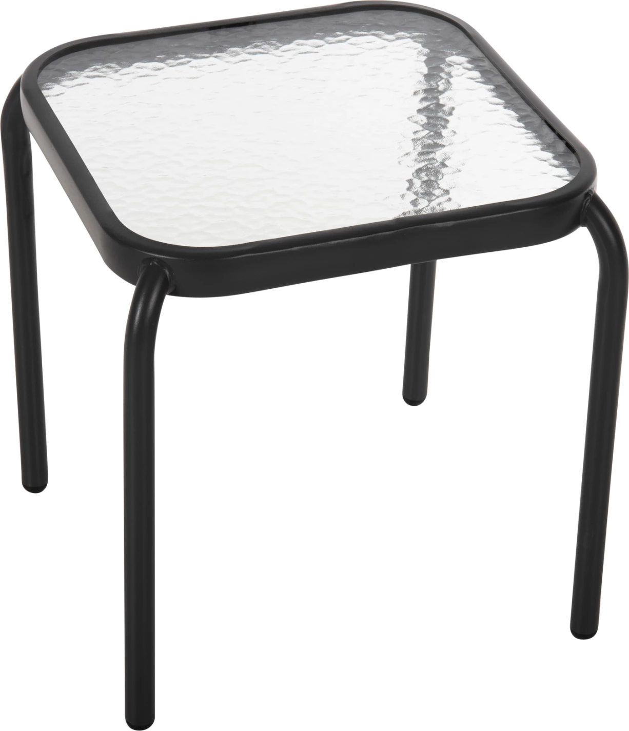 Kvadratna zunanja stranska miza DIDO FH5975.01 kovinska v antracit-steklu 41x41x43Hcm