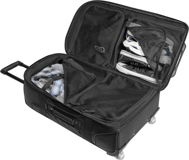 Velika potovalna torba z gumijastimi kolesi, OGIO Terminal Black Pindot 108226_317, 95 L, teleskopska ročica, črna/karbon/siva