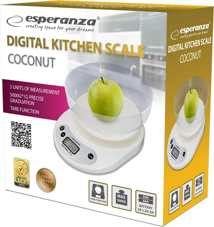 Kuhinjska tehtnica Esperanza, bela
