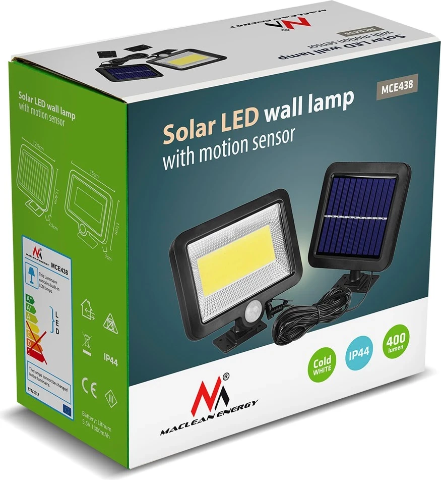 Sončna LED svetilka Maclean MCE438, 1300 mAh, 6000K