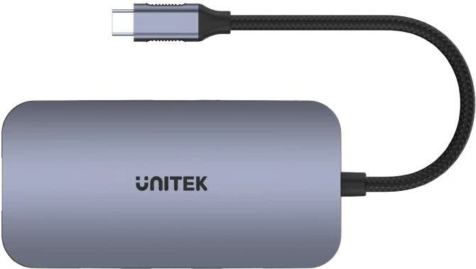 Vmesnik hub USB 3.0 SuperSpeed 5 Gb/s srebrn, UNITEK D1071A