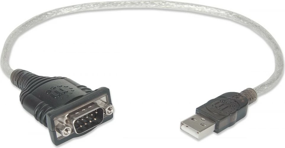Adapter USB na RS232, 45 cm, črn - Manhattan
