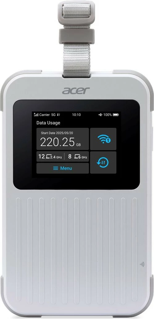 Prenosni usmerjevalnik Acer Connect M6E 5G, Wi-Fi 6E, 8000 mAh, bel
